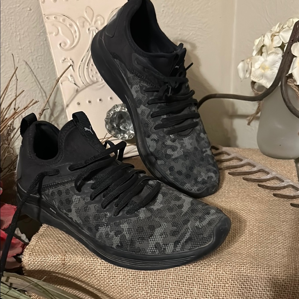 Puma Black and Gray Camouflage Sneakers Design